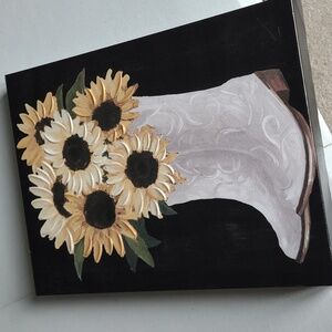 The Spring Shop Floral Cowboy Boot Canvas Art